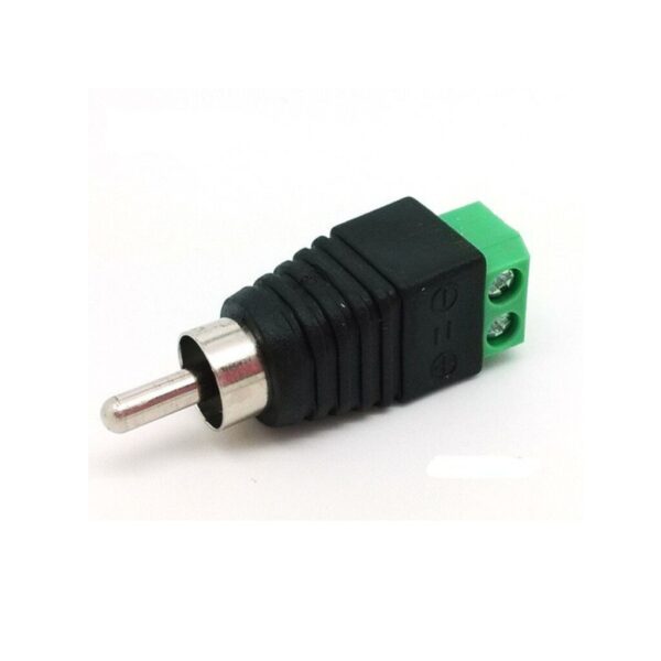 CONECTOR PLUG MACHO RCA CON BORNERA