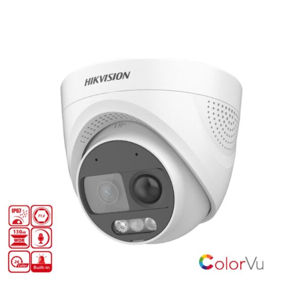 CAMARA COLOR VU 2 MP  SIRENA + LUZ DS-2CE72DF3T-PIRXOS